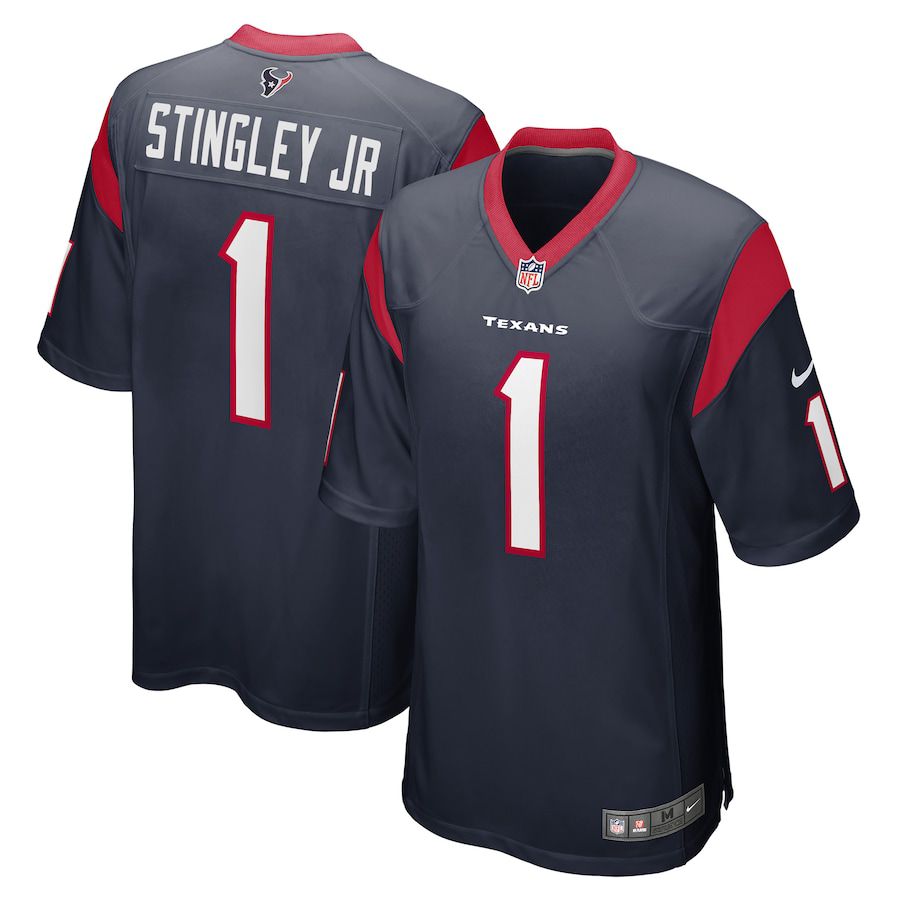 Men Houston Texans 1 Derek Stingley Jr. Nike Navy 2022 NFL Draft First Round Pick Game Jersey